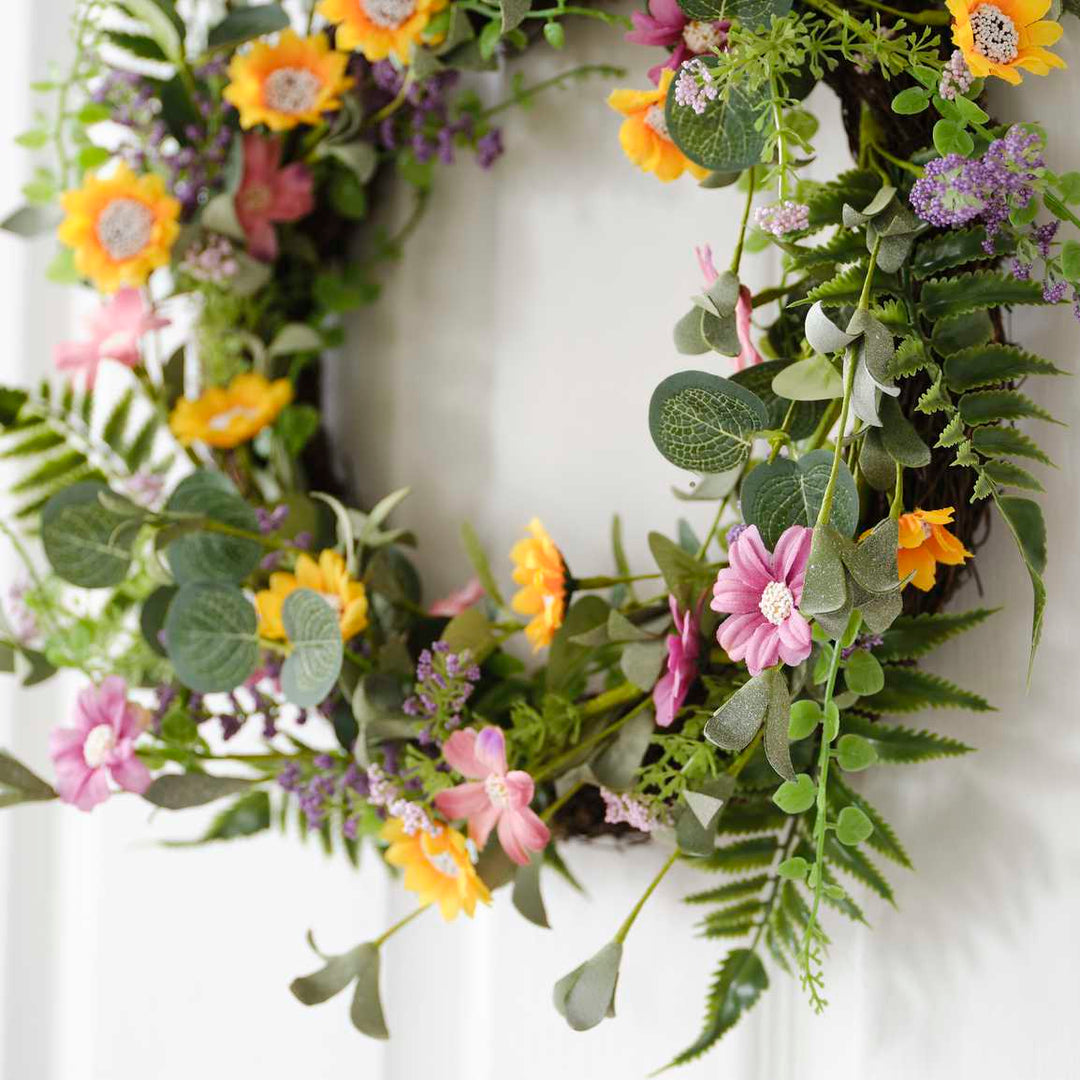 Ginger Ray - Floral Foliage Spring Wreath Wreaths & Garlands Floral Foliage Spring Wreath