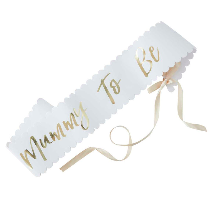 Ginger Ray - Gold Mummy to be Baby Shower Sash Sashes Gold Mummy to be Baby Shower Sash