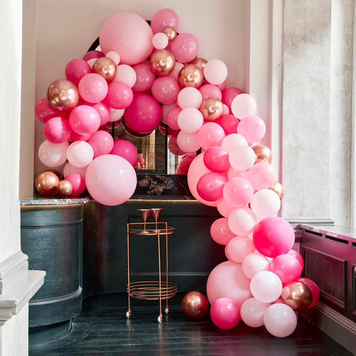 Ginger Ray - Luxe Pink and Rose Gold Balloon Arch Kit Balloon Kits Luxe Pink and Rose Gold Balloon Arch Kit