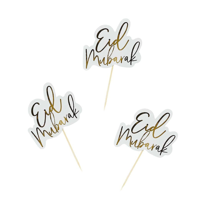 Gold Foiled Eid Cupcake toppers  - 12 Pack