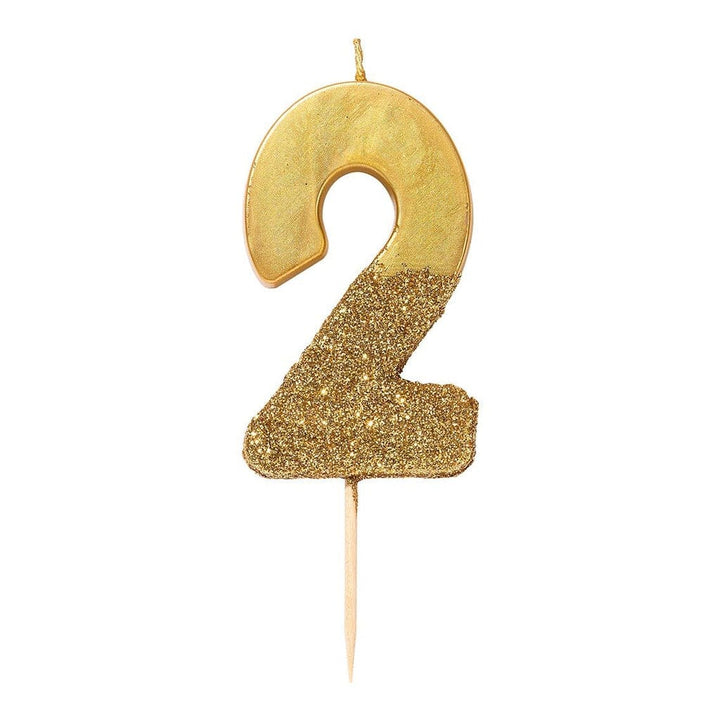 Birthday Candles Gold Glitter Number Candle 2