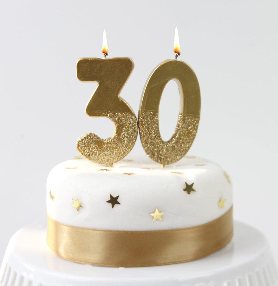 Birthday Candles Gold Glitter Number Candle 3