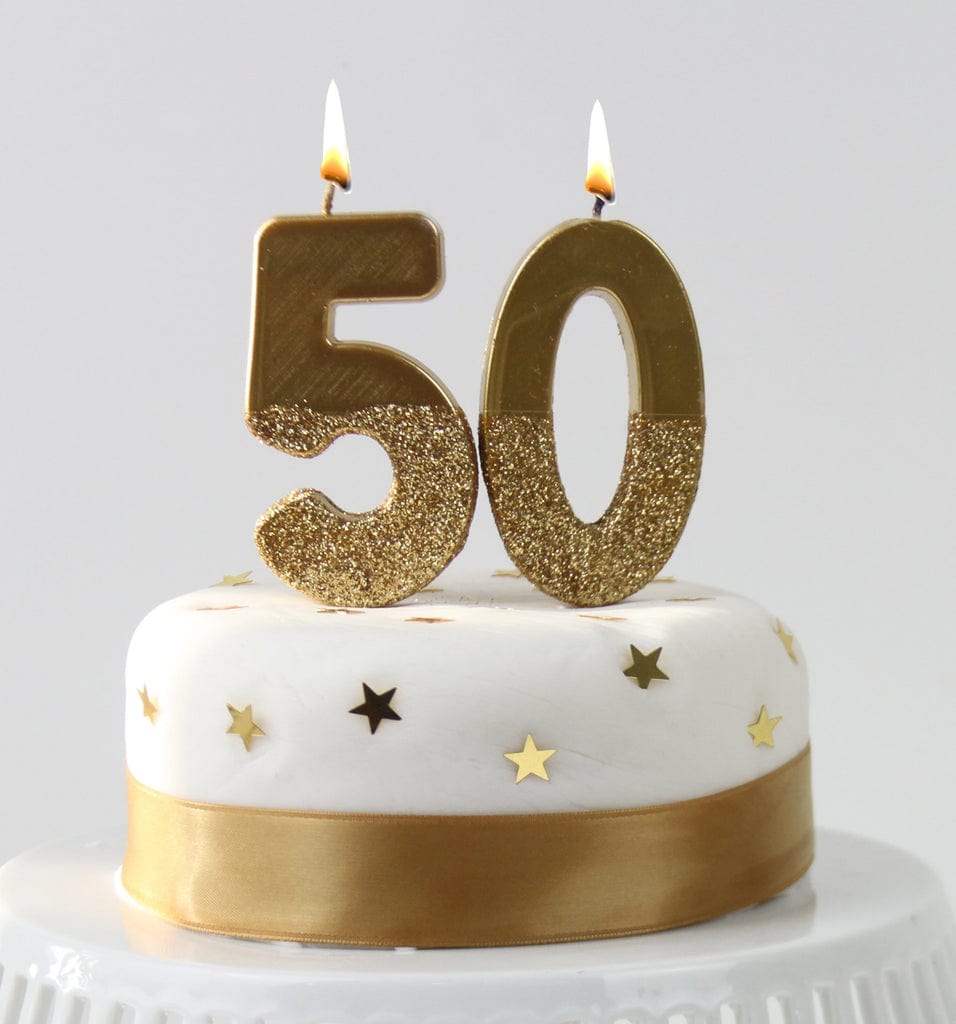 Birthday Candles Gold Glitter Number Candle 5