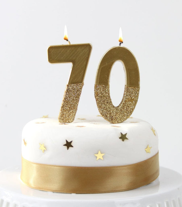 Birthday Candles Gold Glitter Number Candle 7
