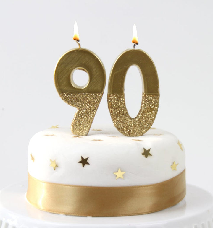 Birthday Candles Gold Glitter Number Candle 9
