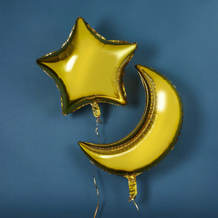 Gold Moon 28" & Star 24" Foil Balloons