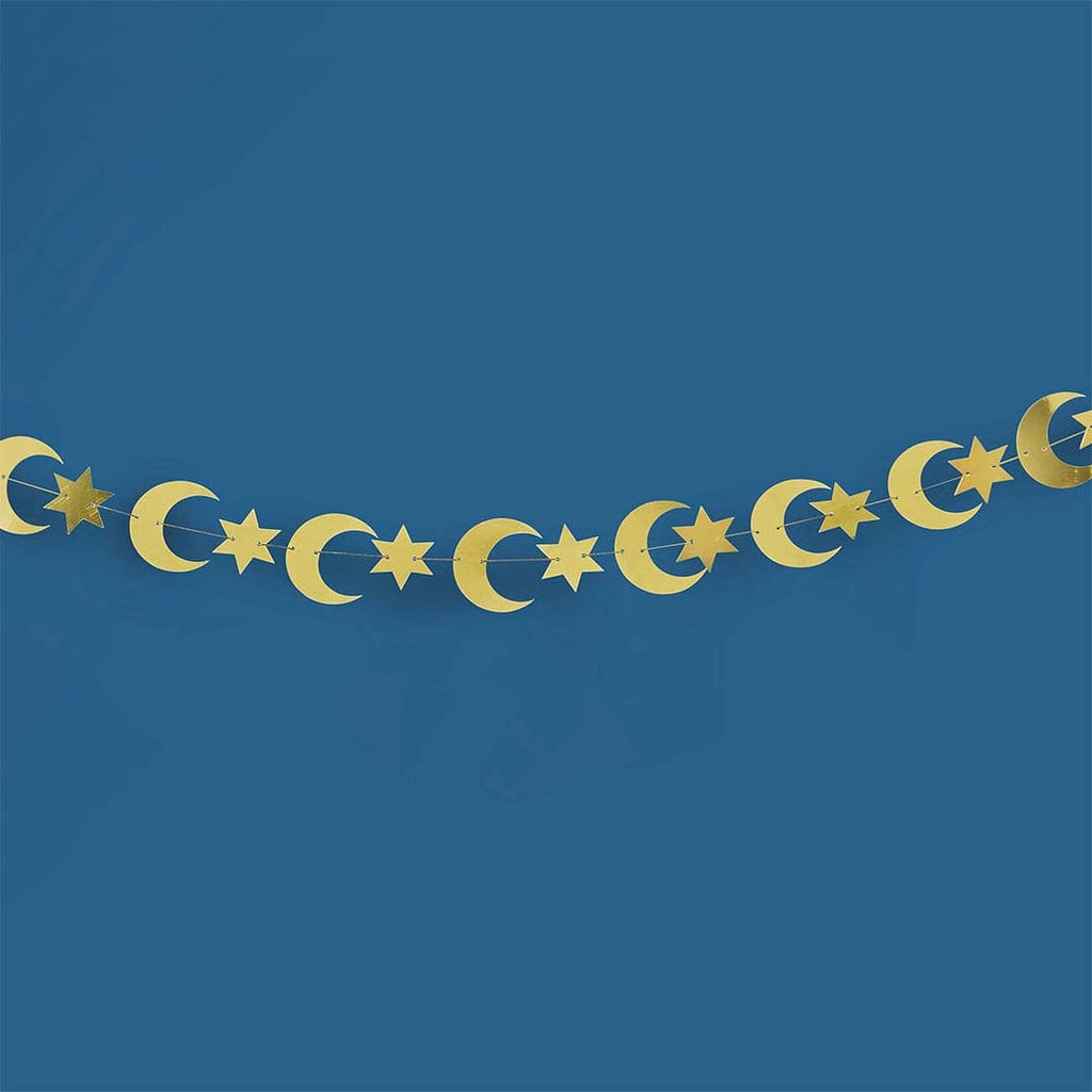 Party Supplies Gold Moon & Stars Eid Banner