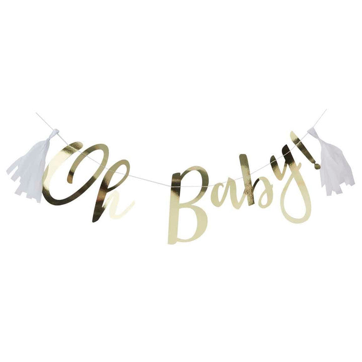 Party Supplies Gold Oh Baby! Baby Shower Bunting