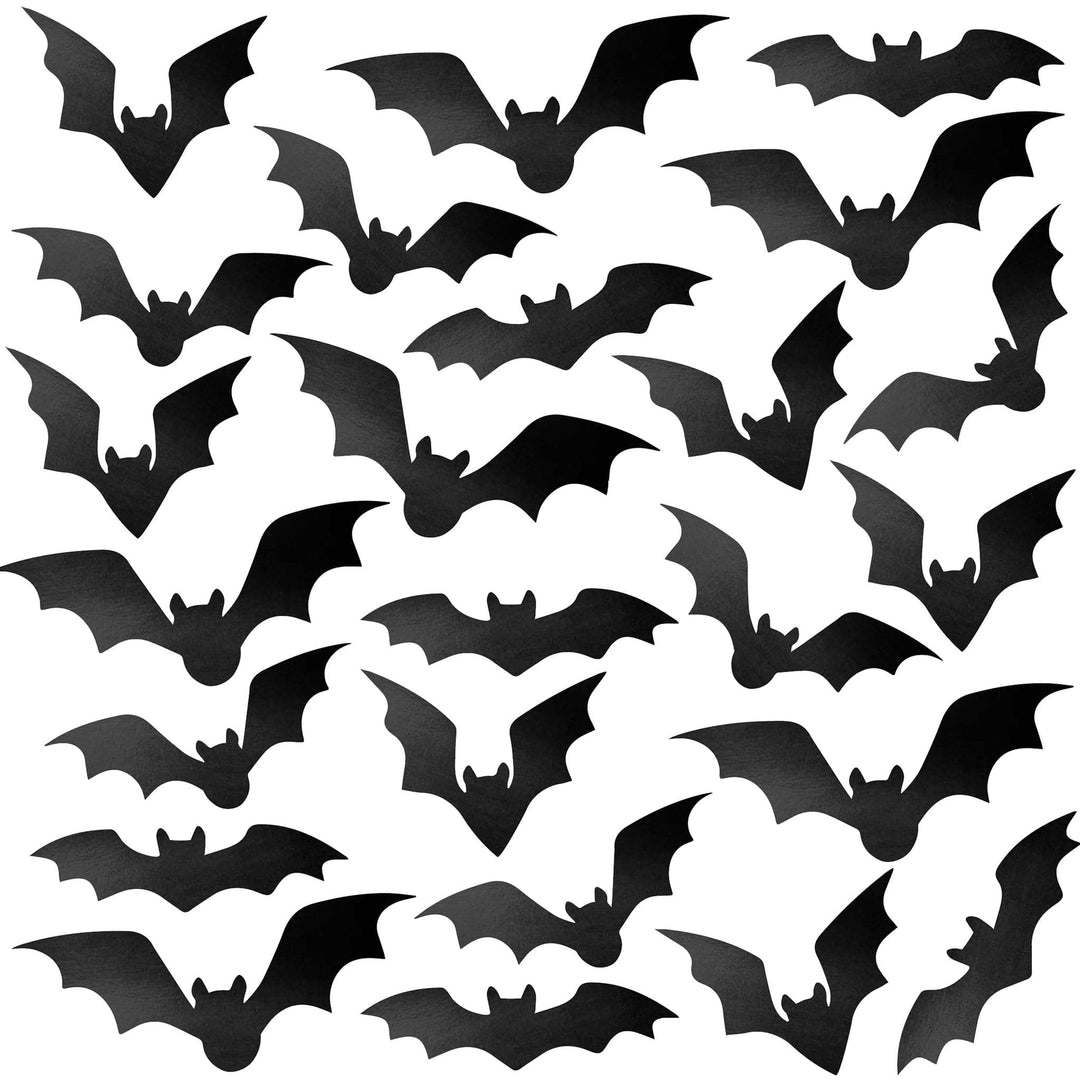 Halloween Decorations - Black Bat Halloween Window Clings x 24 Party Supplies Black Bat Halloween Window Clings x 24