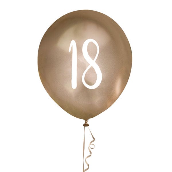 Hootyballoo - Gold 18th Birthday Balloons x 5 Balloons Gold 18th Birthday Balloons x 5