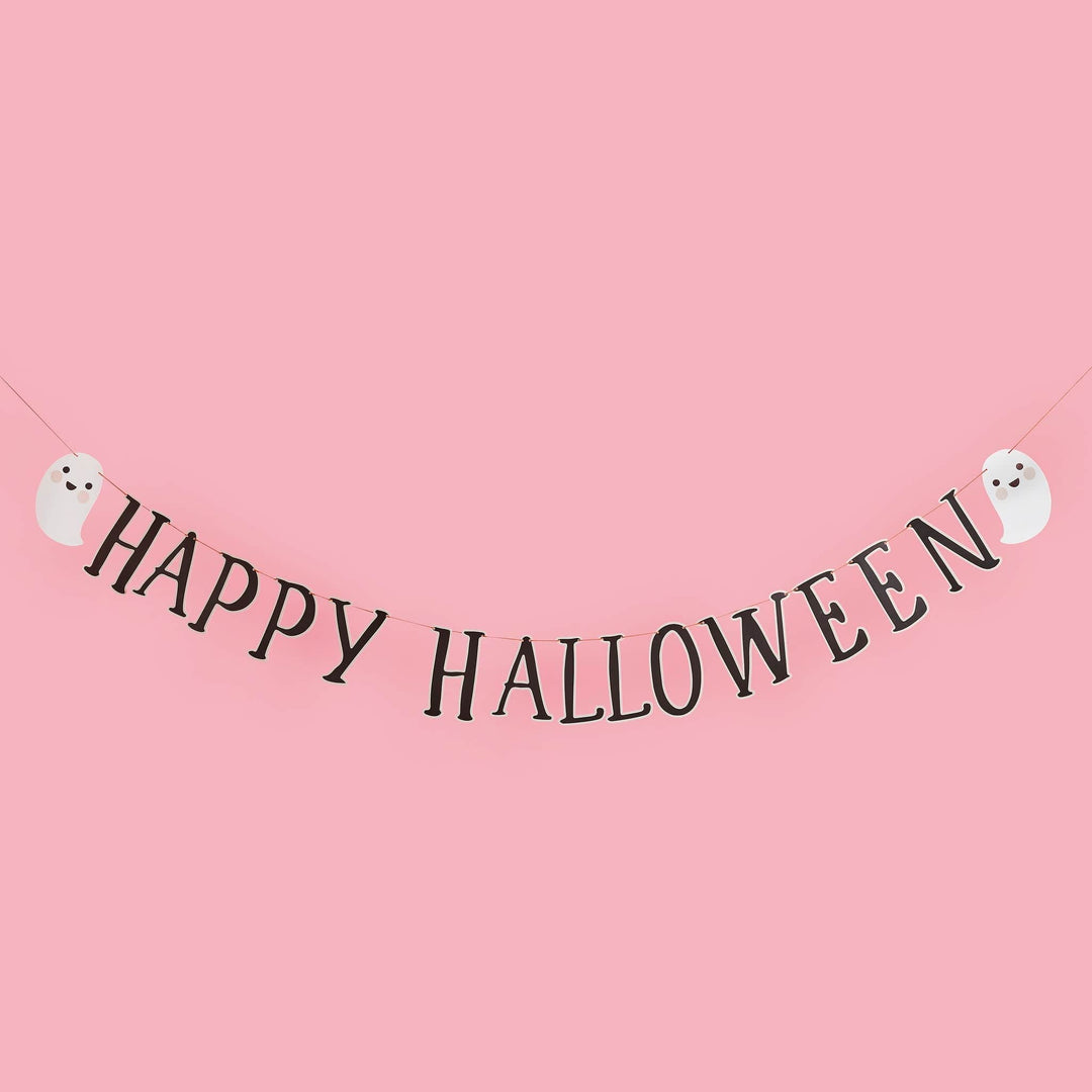 Hootyballoo Halloween Party Supplies - Happy Halloween Party Ghost Bunting Halloween Decorations Party Supplies Happy Halloween Party Ghost Bunting