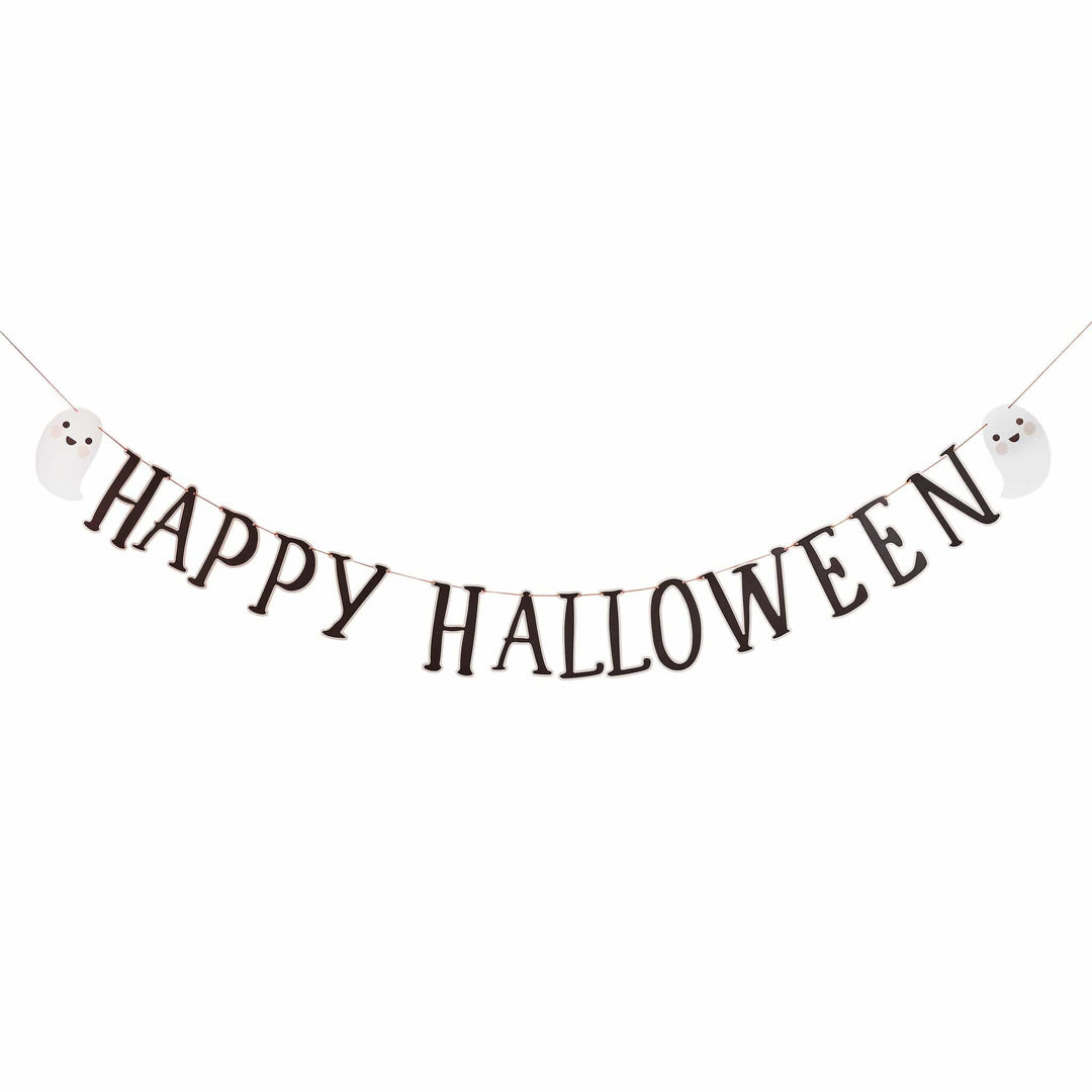 Hootyballoo Halloween Party Supplies - Happy Halloween Party Ghost Bunting Halloween Decorations Party Supplies Happy Halloween Party Ghost Bunting