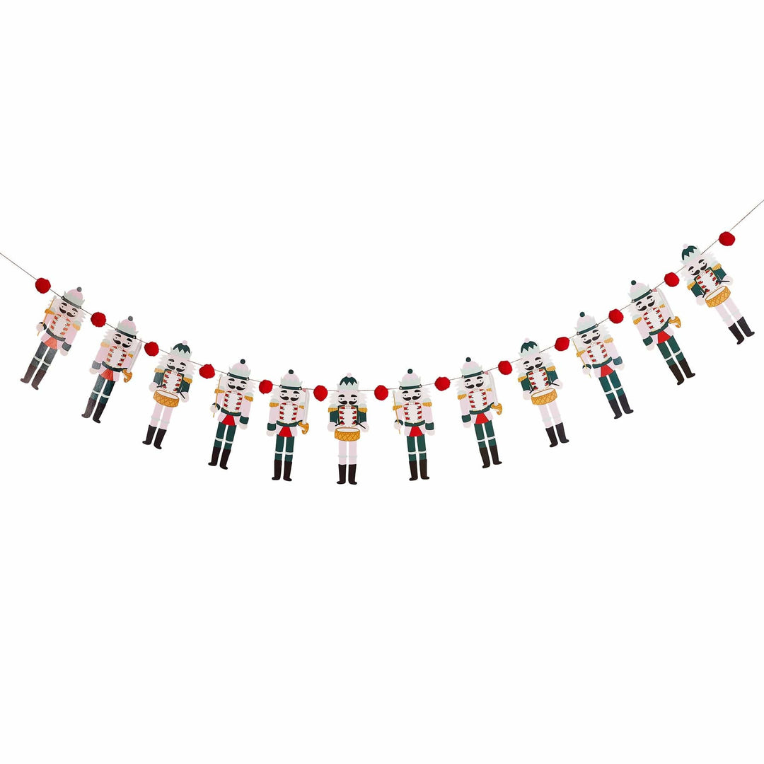 Hootyballoo -  Nutcracker Pom Pom Christmas Garland 2M Bunting Nutcracker Pom Pom Christmas Garland 2M