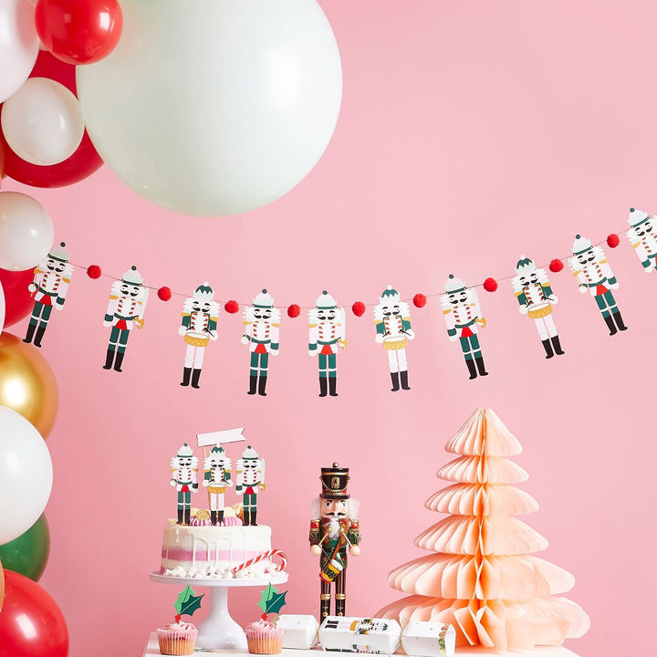 Hootyballoo -  Nutcracker Pom Pom Christmas Garland 2M Bunting Nutcracker Pom Pom Christmas Garland 2M