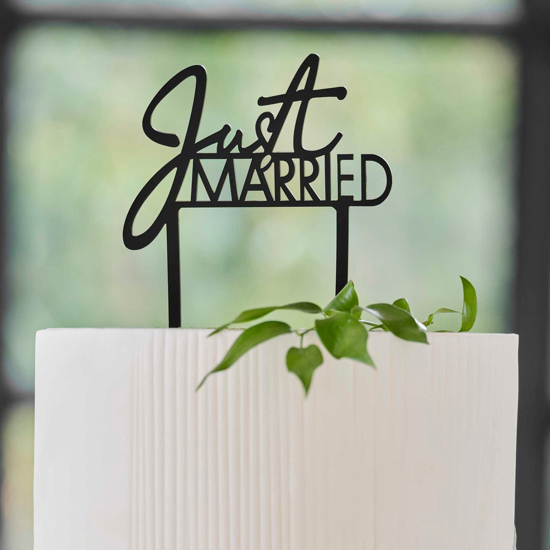 cake topper Just Married Cake Topper