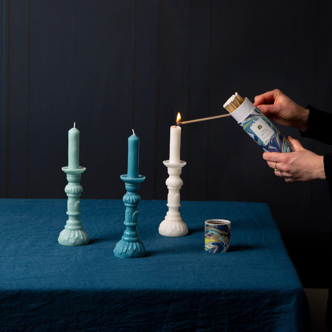 Candle Light Blue Candlestick Shaped Candle