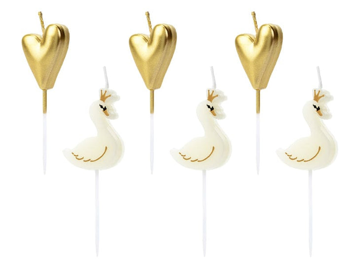 Birthday Candles Lovely Swan Birthday Candles - pack of 6