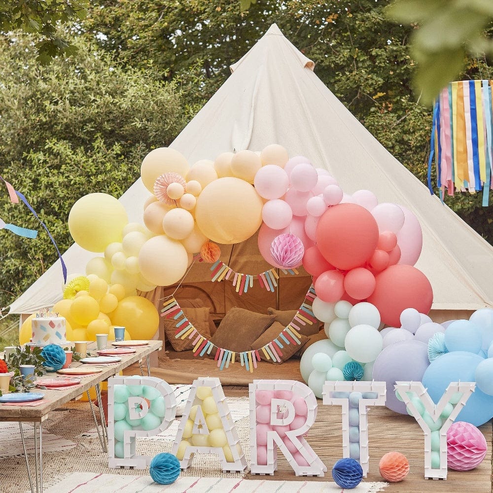 Party & Celebration Luxe Bright DIY Balloon Arch with Paper Honeycombs