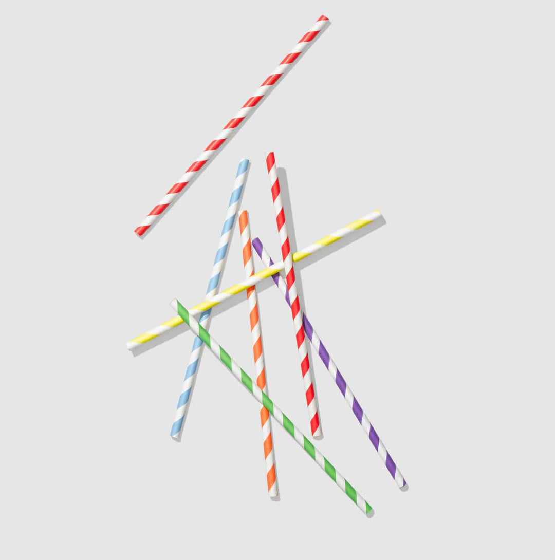 Drinking Straws & Stirrers Make It Rainbow Paper Straws x 25
