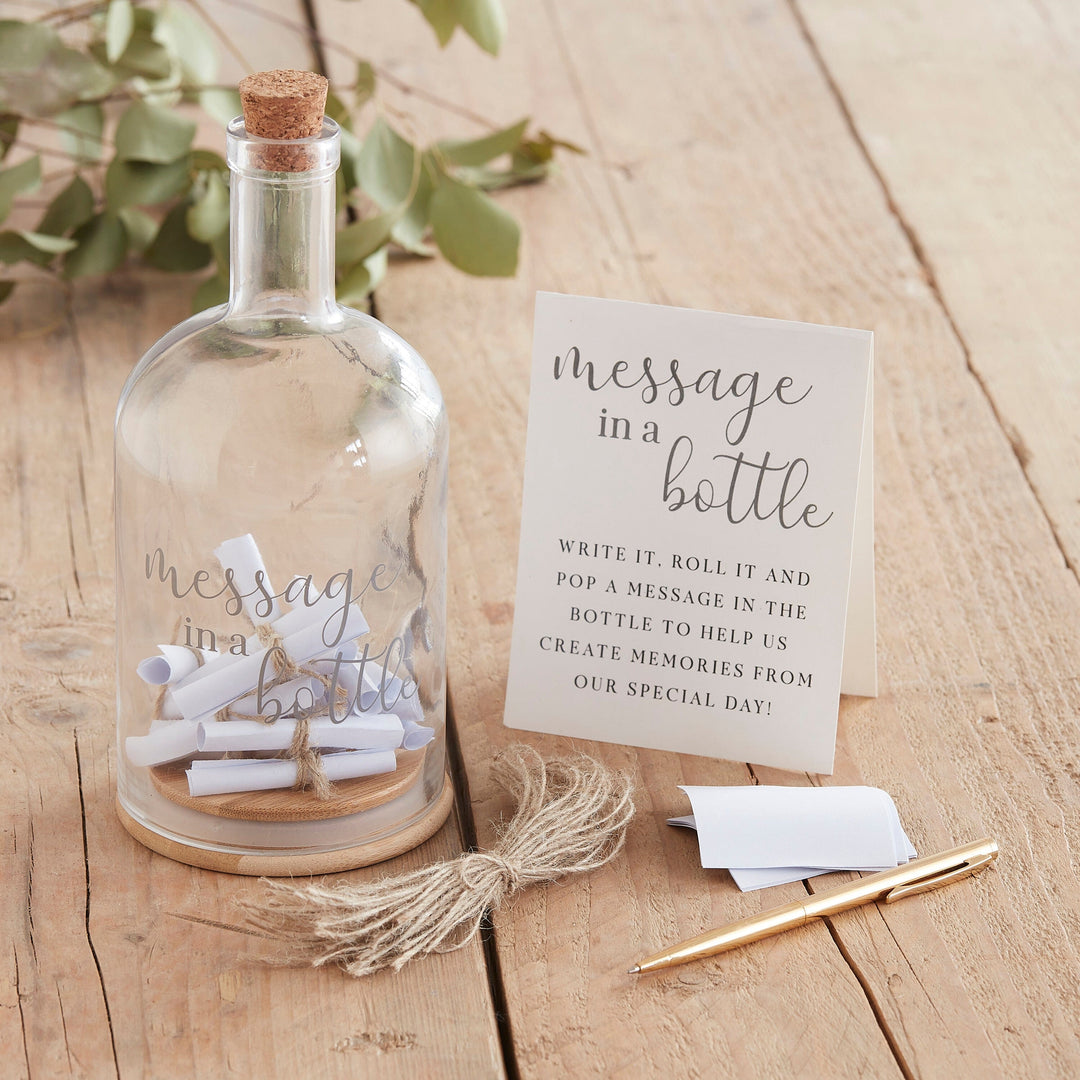 Wedding Ceremony Supplies Message in a Bottle - Wedding Guest Book Alternative