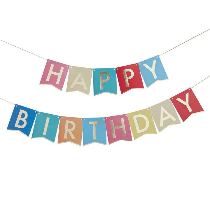 Party & Celebration Multi-Coloured Happy Birthday Banner Bunting