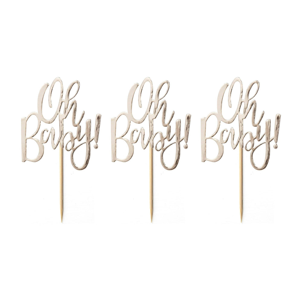 Party Supplies Oh Baby! Baby Shower Cupcake Cake Toppers