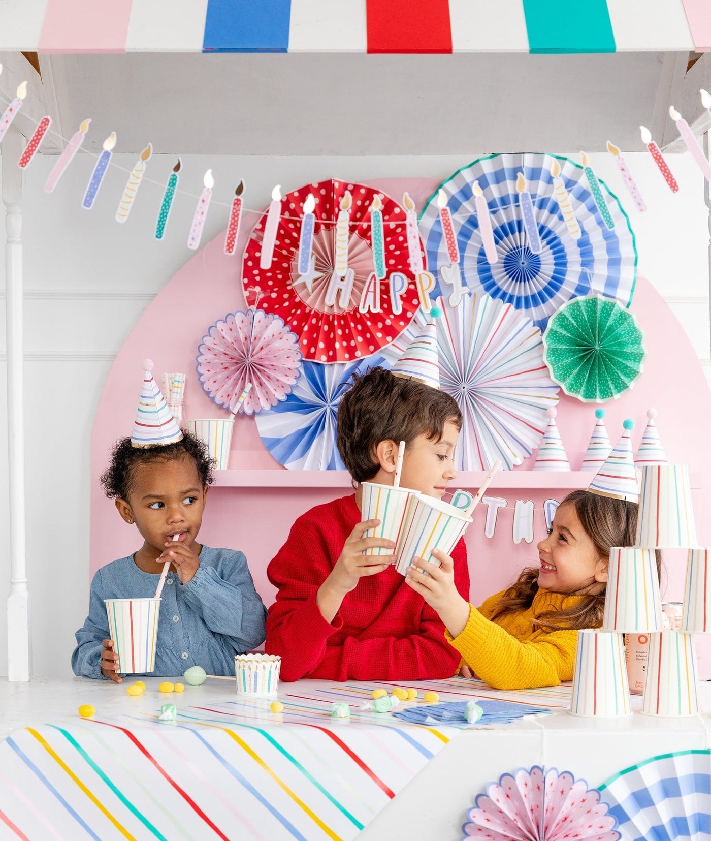 Party Supplies Oui Party Birthday Straws x 12