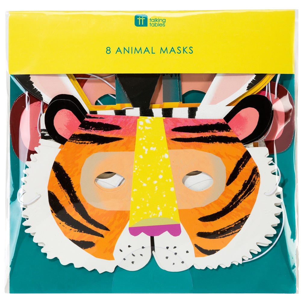 party masks Party Animals Paper Masks x 8