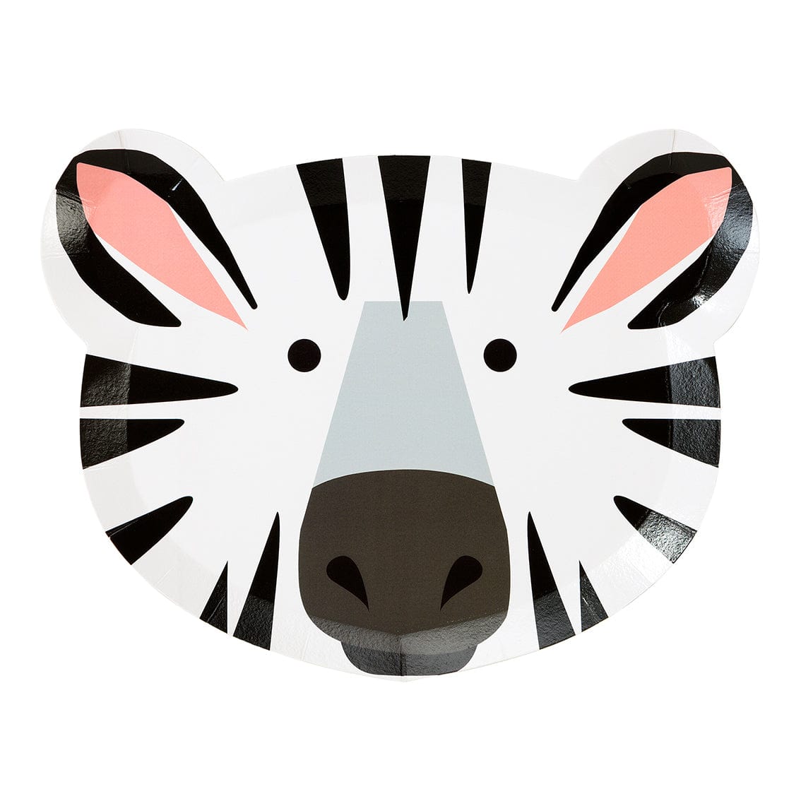 Disposable Plates Party Animals Tiger and Zebra Face Plates x 12