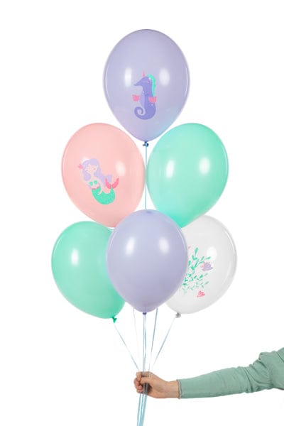 Party Deco Party Supplies - Mermaid Party Latex Balloon Bundle - 6 pack Balloons Mermaid Party Latex Balloon Bundle - 6 pack