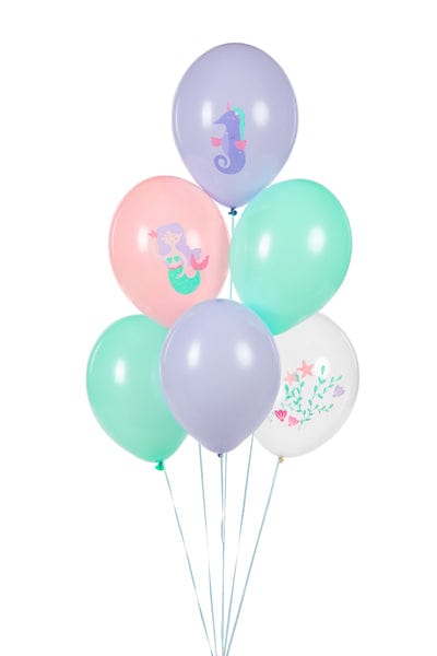 Party Deco Party Supplies - Mermaid Party Latex Balloon Bundle - 6 pack Balloons Mermaid Party Latex Balloon Bundle - 6 pack