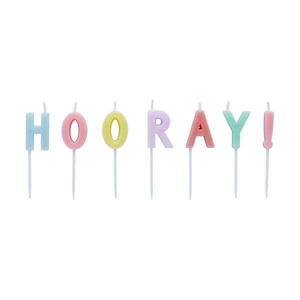 Party Supplies Pastel Hooray Candles