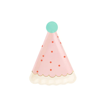 Party Supply Kits Pink Birthday Hat Shaped Party Plates x 8