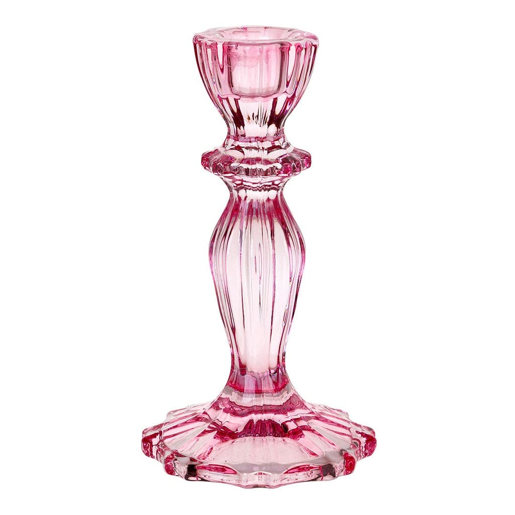 candle holder Pink Glass Candlestick Holder