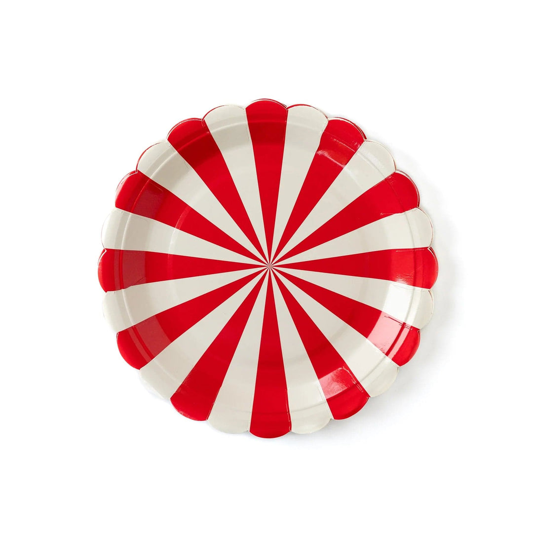 Party Supplies Red Carnival Swirl 9in Paper Plates x 8