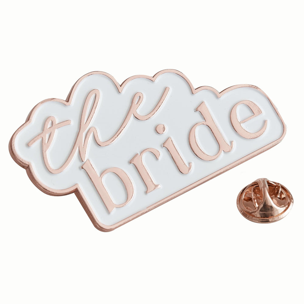 Party Supplies Rose Gold and White The Bride Enamel Hen Party Badge