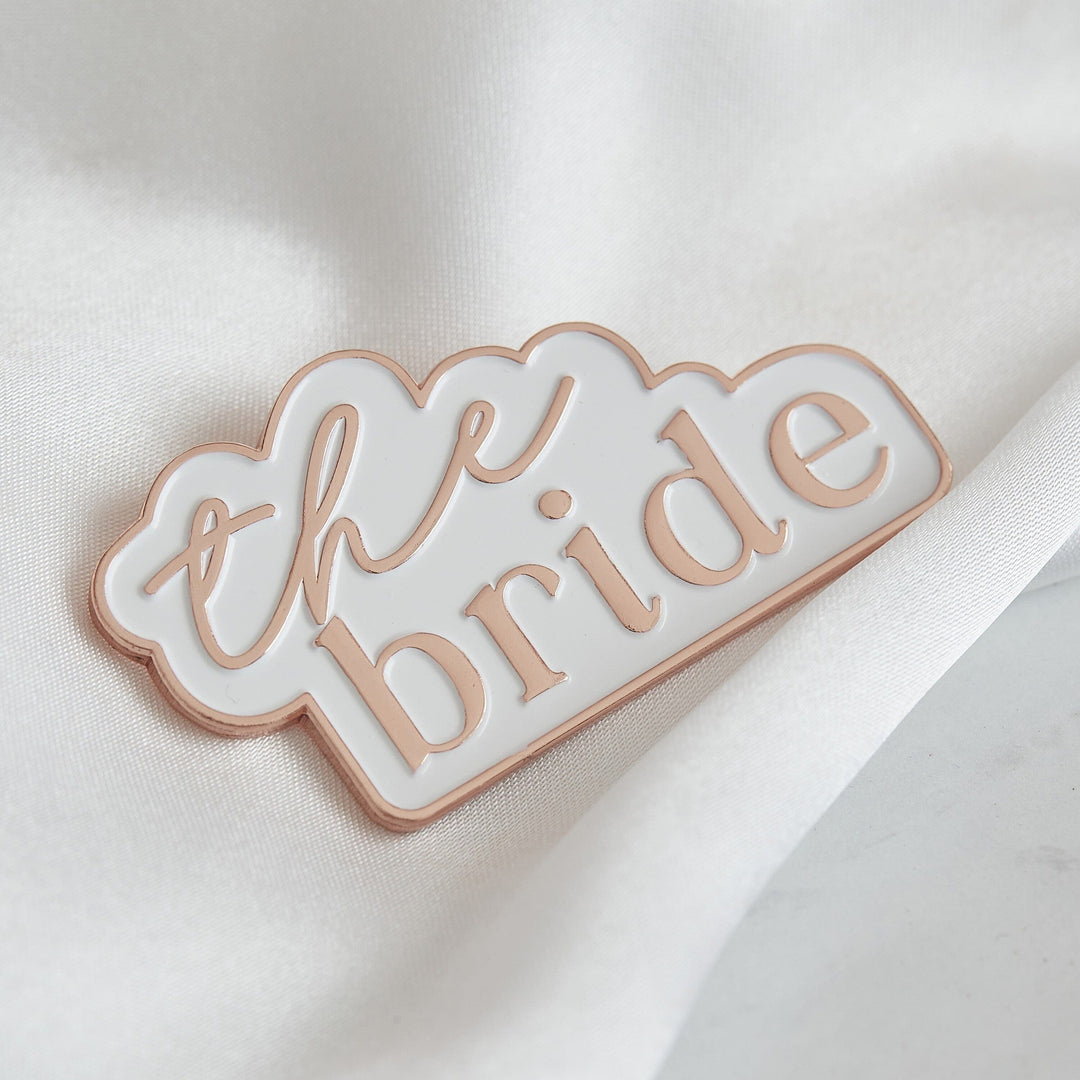 Party Supplies Rose Gold and White The Bride Enamel Hen Party Badge
