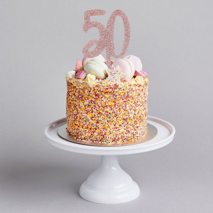 Cake Decorating Supplies Rose Gold Glitter Acrylic 50 Cake Topper