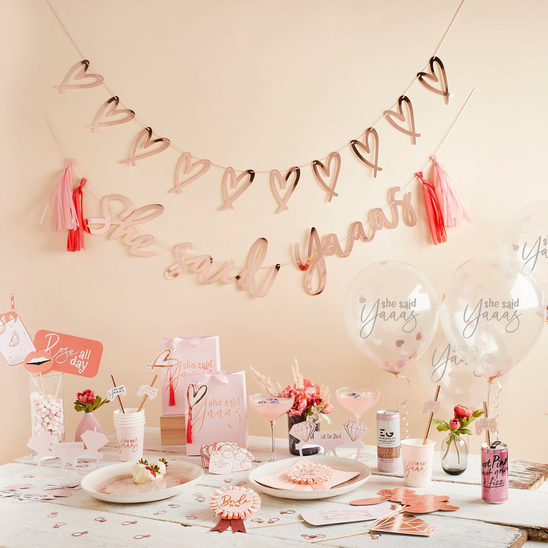 Party & Celebration Rose Gold Heart Garland