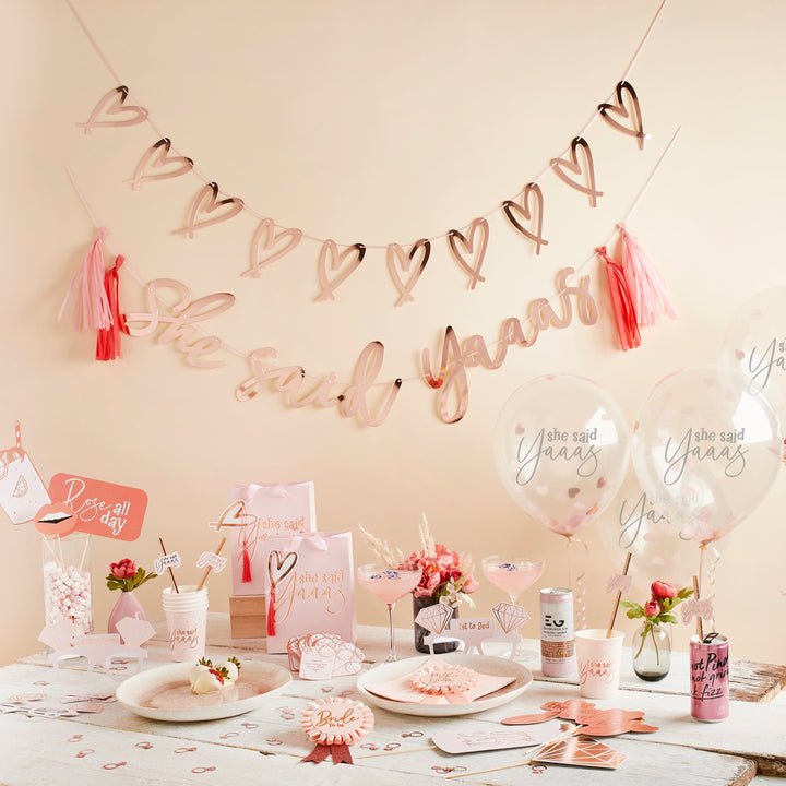 Party & Celebration Rose Gold Heart Garland