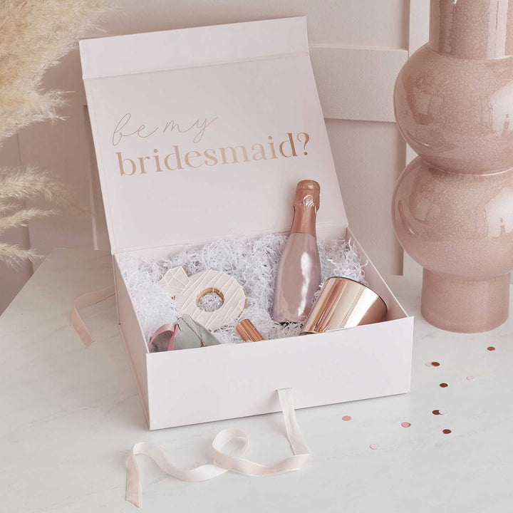 Wedding Favors Rose Gold Will You Be My Bridesmaid - Bridesmaid Proposal Box