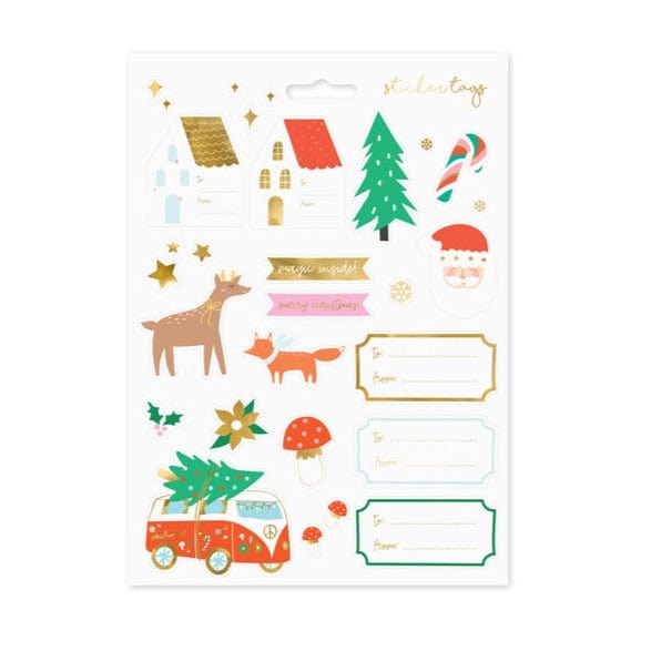 christmas tags Santa Christmas Gift Tag Stickers x 24