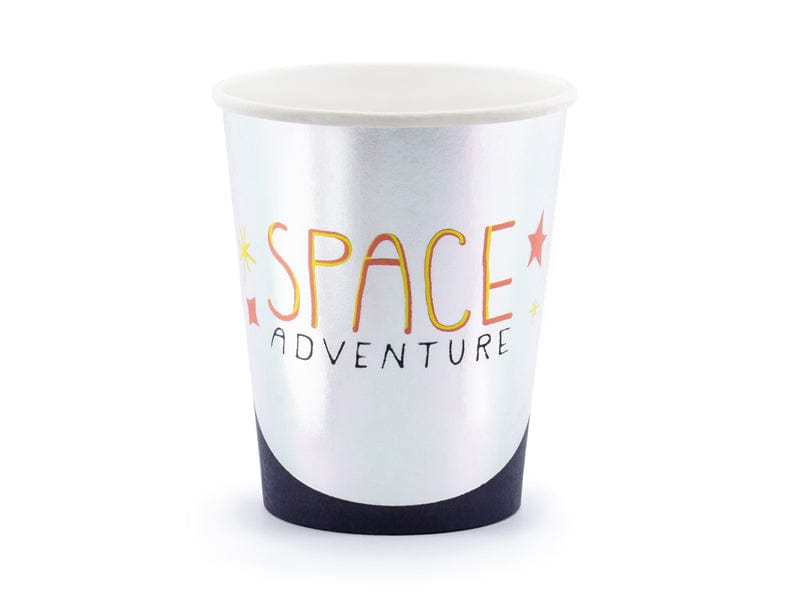 Party Supplies Space Party Silver Foil Cups x 6