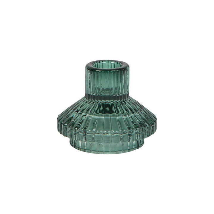 Talking Tables - Geometric Small Sage Green Glass Candle Holder candle holder Geometric Small Sage Green Glass Candle Holder