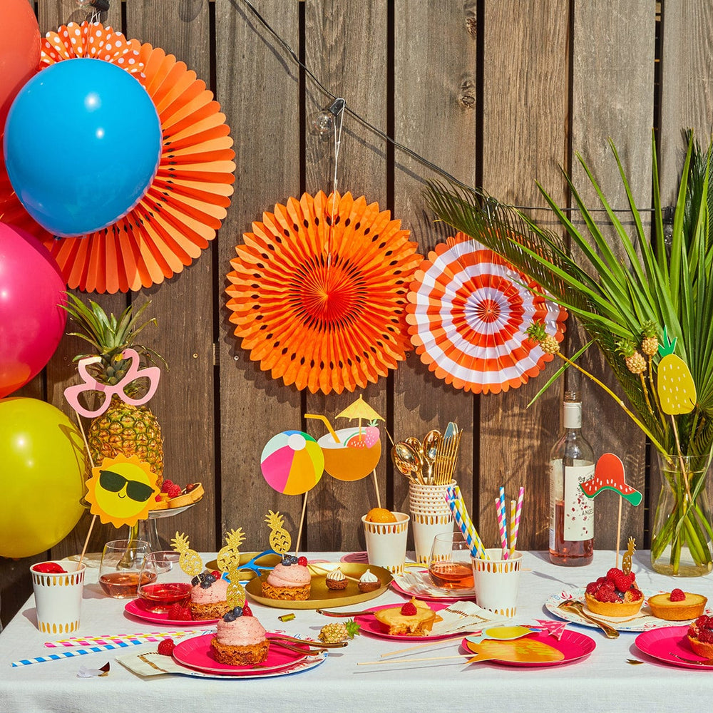 Party Supplies Tropical Coral Party Fans