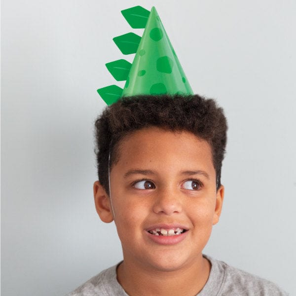 Unique Party - Dinosaur Party Blue & Green Dinosaur Party Hats x 8 Party Supplies Blue & Green Dinosaur Party Hats x 8