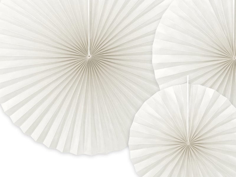 Wedding Party Decorations - Off White Party Fans Decorations Party Supplies Off White Party Fans Decorations x 3
