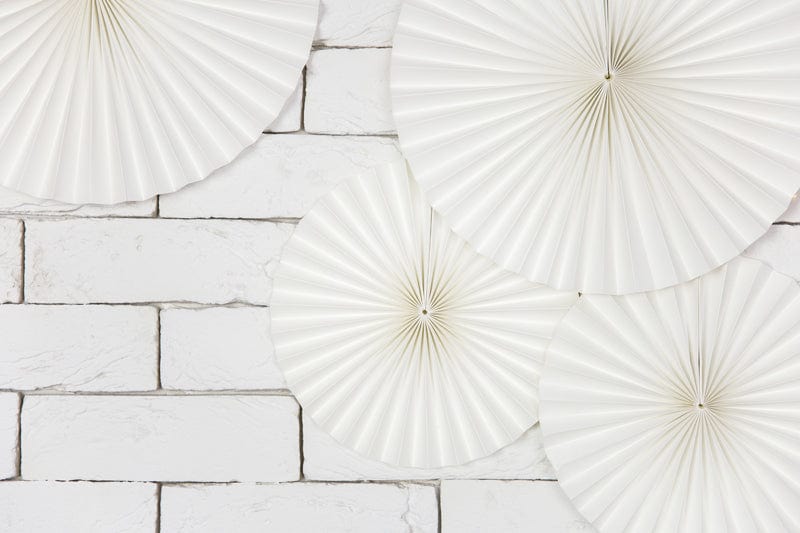 Wedding Party Decorations - Off White Party Fans Decorations Party Supplies Off White Party Fans Decorations x 3