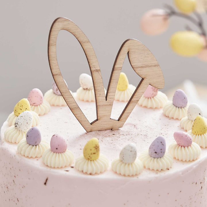 Cake Topper Wooden Bunny Ears Easter Cake Topper